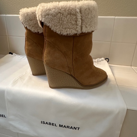 Isabel Marant Shearling Totam Wedge Boots. Sz 38. Orig. $1080 Runs small - Picture 6 of 7